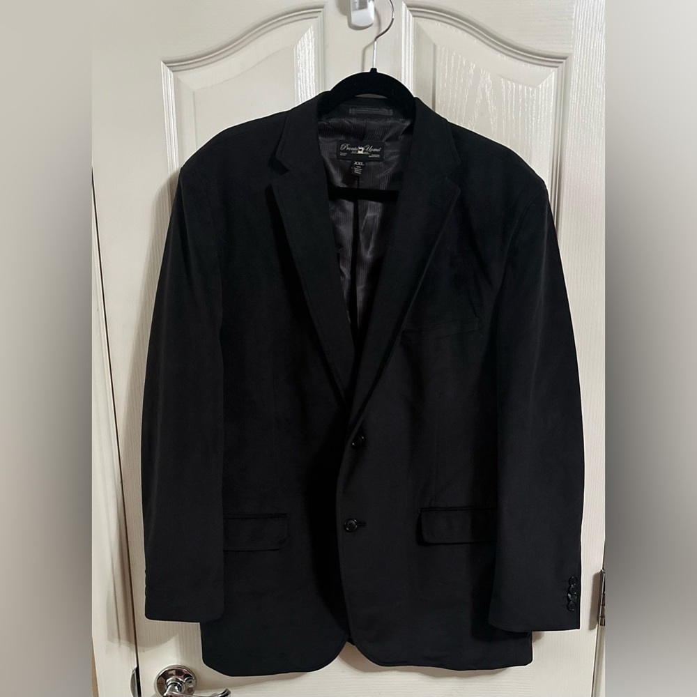 Men’s Pronto Uomo Jacket Black Blazer Vegan Suede Sport Coat Business‎ Event XXL